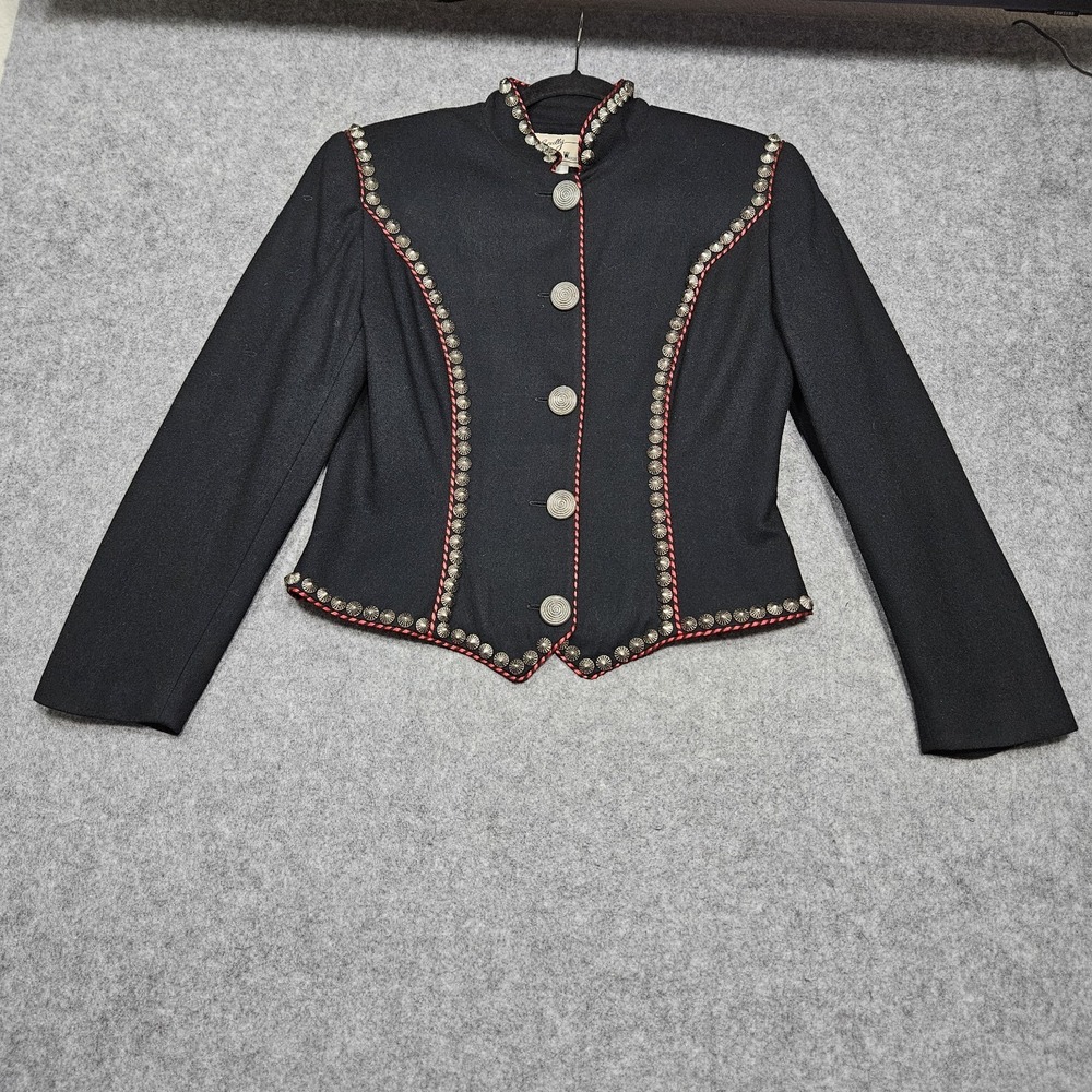 Scully By Marsha Wright Womens Black Western Embellished Jacket Size Medium
